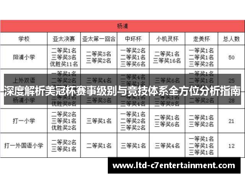 深度解析美冠杯赛事级别与竞技体系全方位分析指南
